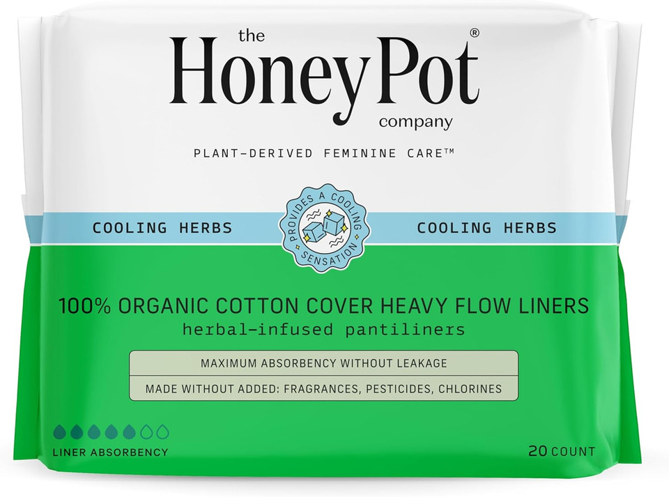 The Honey Pot Company - Herbal Panty Liners For Women - Everyday, Long, & Heavy Liners Bundle - Infused W/Essential Oils For Cooling Effect & Organic Cotton Cover - Feminine Care - Fsa & Hsa Eligible