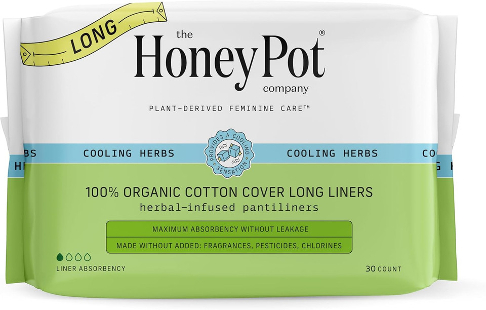 The Honey Pot Company - Herbal Panty Liners For Women - Everyday, Long, & Heavy Liners Bundle - Infused W/Essential Oils For Cooling Effect & Organic Cotton Cover - Feminine Care - Fsa & Hsa Eligible