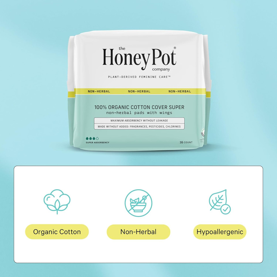 The Honey Pot Company - Non-Herbal Super Pads & Prebiotic Feminine Wash Bundle - Sanitary Pads For Women - Ph Balanced Plant Based Wash Free From Parabens & Sulfates - Feminine Care - Fsa Eligible The Honey Pot Company - Non-Herbal Super Pads & Prebiotic Feminine Wash Bundle - Sanitary Pads For Women - Ph Balanced Plant Based Wash Free From Parabens & Sulfates - Feminine Care - Fsa Eligible