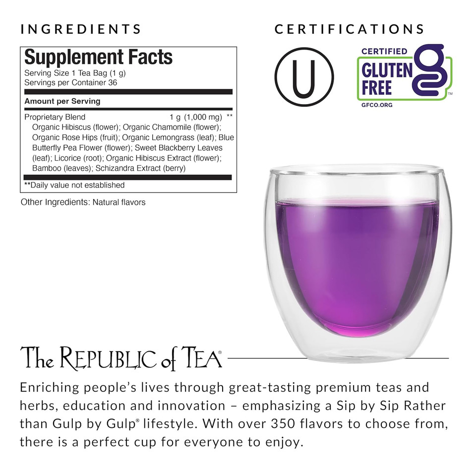 The Republic Of Tea Beautifying Botanicalsã¢Â® Beauty Sleep Chamomile Rose Herbal Tea Bags (36 Count)