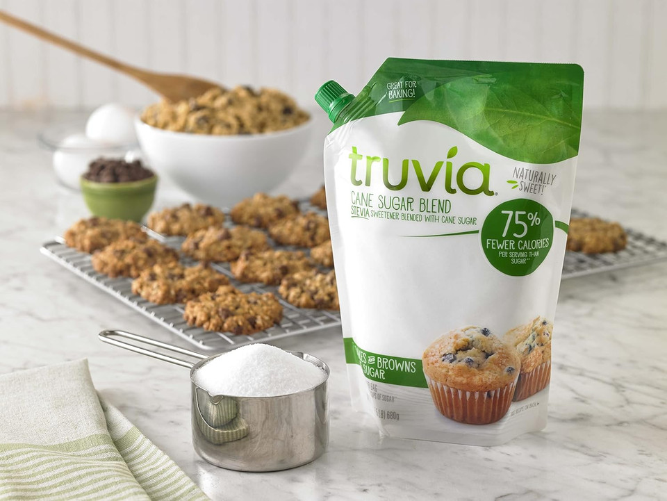 Truvia Sugar Blend Sweeteners Bundle (Pack Of 2), Includes One 24 Oz Bag Of Cane Sugar Blend And One 18 Oz Bag Of Brown Sugar Blend, Stevia Sweetener And Sugar Blend