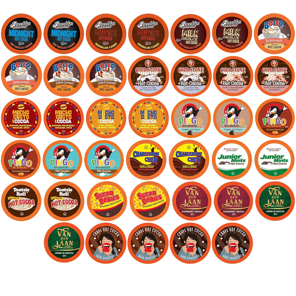 Two Rivers Coffee Hot Chocolate Pods Single Serve Cocoa Variety Sampler Pack Compatible With 2.0 Keurig K-Cup Brewers, 40 Count