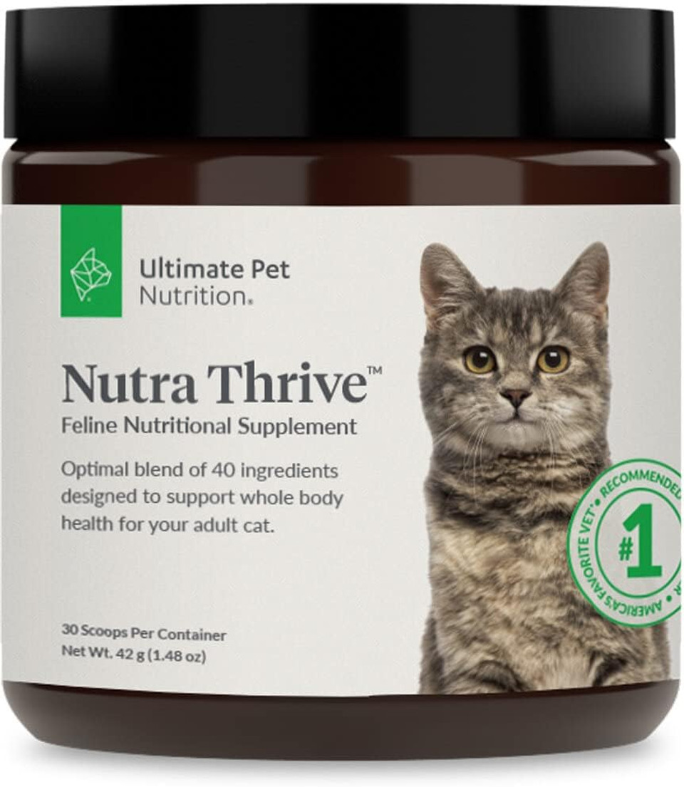 Ultimate Pet Nutrition Nutra Thriveã¢Â Cat 40 In 1 Nutritional Supplement For Cats, Vitamins, Minerals, Probiotics, Enzymes, Antioxidants And Superfoods Blend, 30 Servings