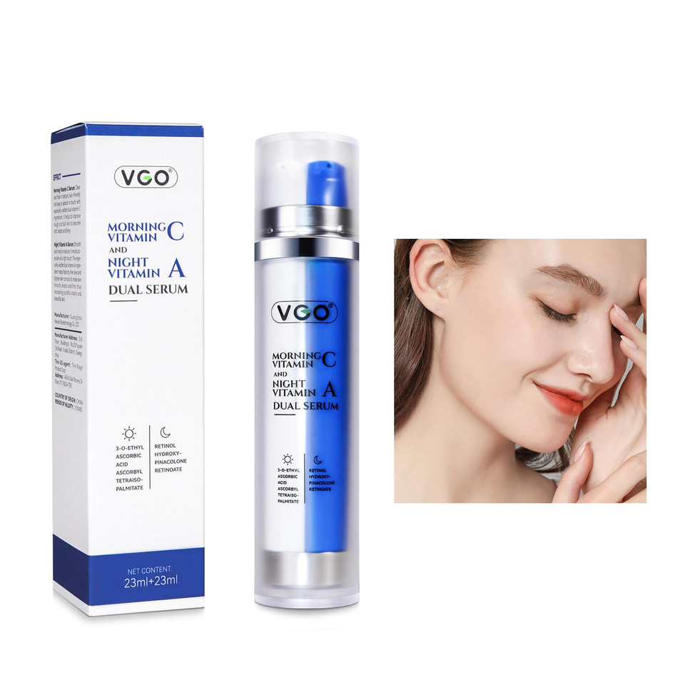 Vgo Vitamin C Face Serum + Skin-Firming Super A Retinol Serum 2 In 1 Travel-Size Skin Care Set For All Skin Types 46Ml / 1.56Oz