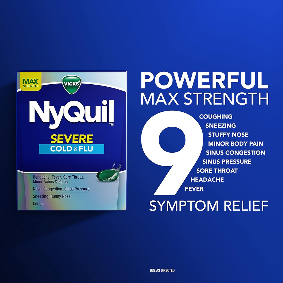Vicks Vaposhower Plus, Shower Bomb Tablet, Extra Strong Soothing Vapor, Dayquil & Nyquil Liquicaps, Cough, Cold, Flu, Sore Throat, Fever & Congestion, 72 Liquicaps (48 Dayquil, 24 Nyquil)