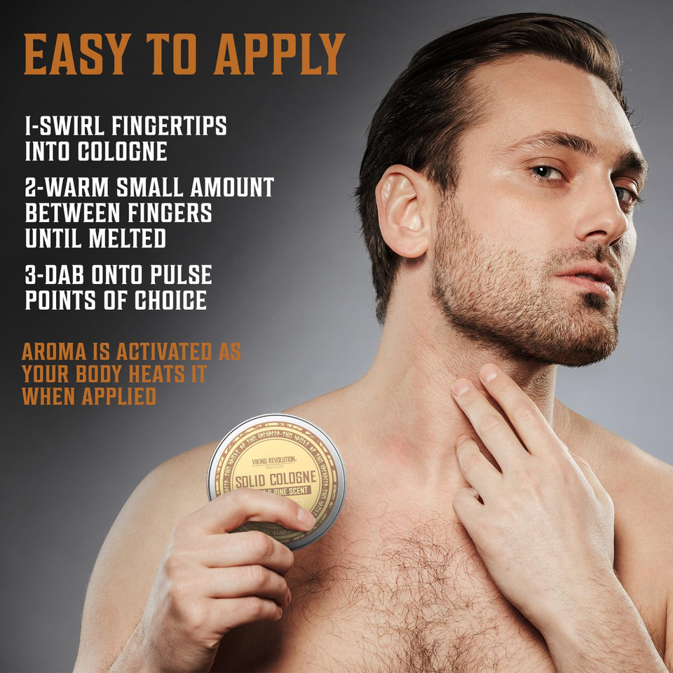 Viking Revolution Cedar And Pine Mens Solid Cologne Men 2 Oz - Men Solid Perfume With Cedar And Pine Cologne For Men - Balm Cologne For Mens Cologne Balm Travel Cologne Wax (1 Pack, Cedar And Pine)