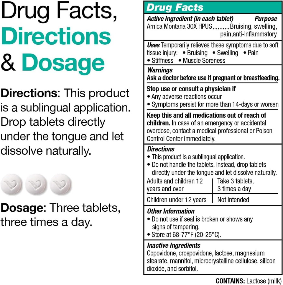 Vitamedica Arnica Tablets + Cream Bundle | 150Ct Bottle Of Tablets | 0.5 Oz Cream Tube | Homeopathic Remedy