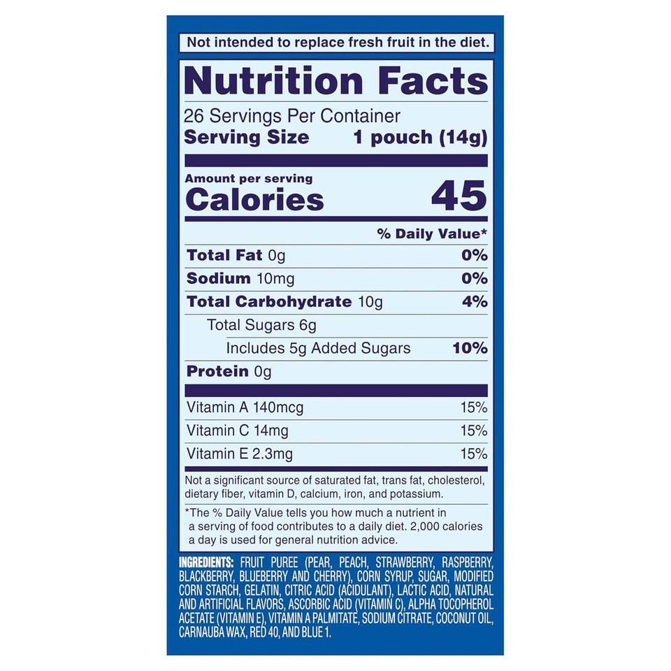 Welch'S Fruit Snacks Red, White & Blueberry 26Ct 0.5Oz