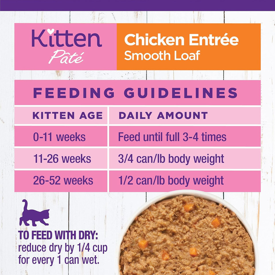 Wellness Complete Health Kitten Canned Wet Cat Food Bundle: Chicken Pate, 3 Ounces (Pack Of 24) + Whitefish & Tuna Pate, 3 Ounce Can (Pack Of 24)