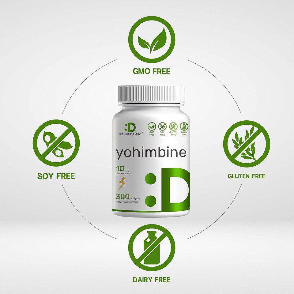 Yohimbine Hcl 10Mg, 300 Softgels, 5 Month Supply, Extra Strength, Plant Based