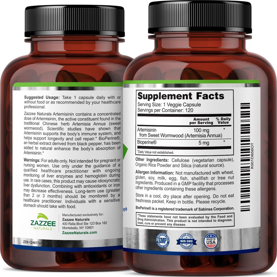 Zazzee Artemisinin Capsules And Extra Strength 8-In-1 Immune Support Capsules Zazzee Artemisinin Capsules And Extra Strength 8-In-1 Immune Support Capsules