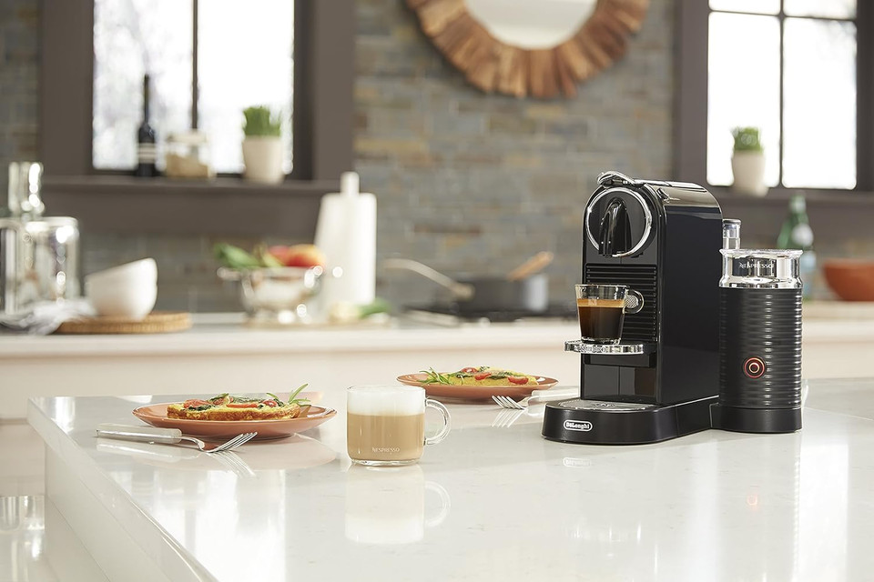 Nespresso Citiz Coffee And Espresso Machine By De'Longhi With Milk Frother, Black, 9.3 X 14.6 X 10.9 Inches