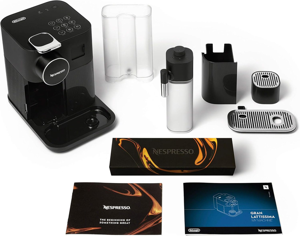 Nespresso Gran Lattissima Original Espresso Machine With Milk Frother By De'Longhi, Sophisticated Black