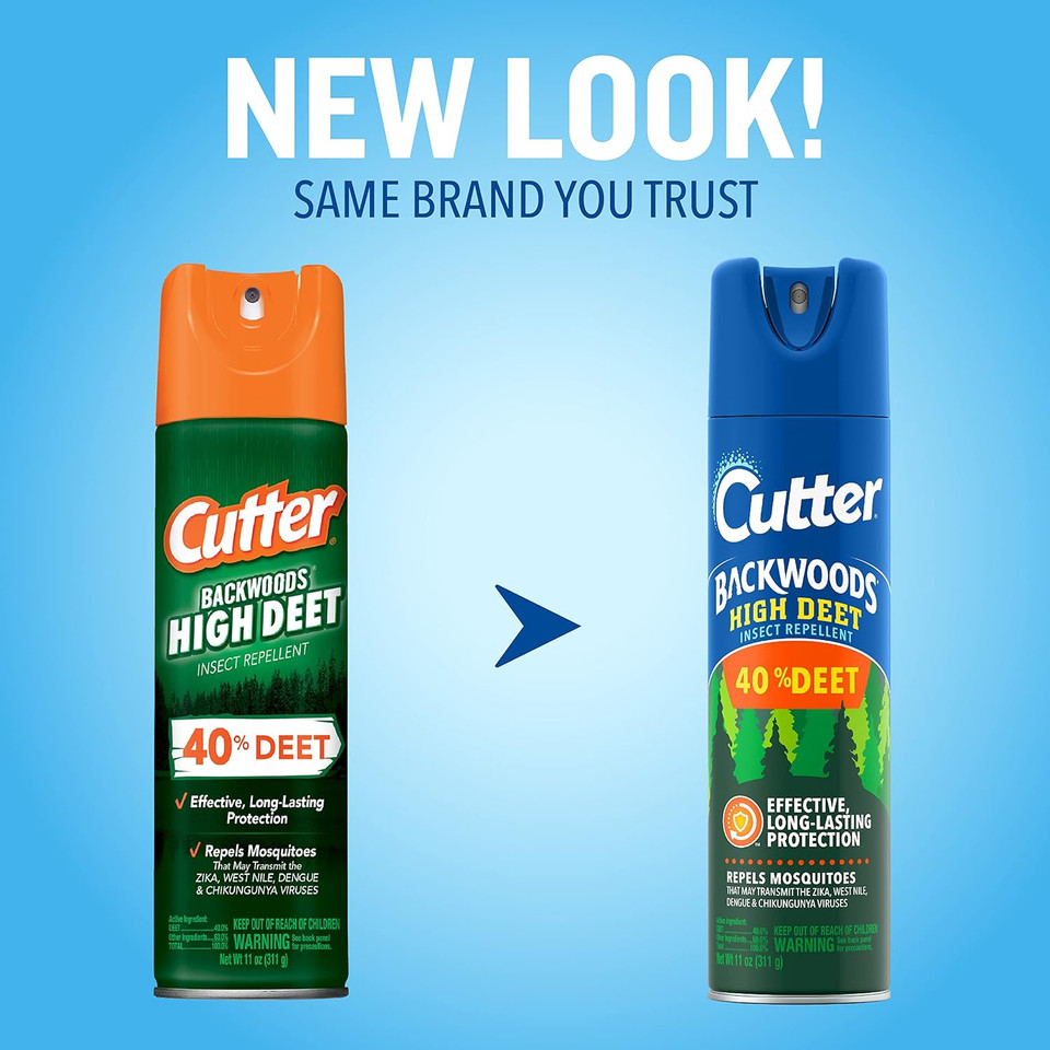 Cutter Backwoods High Deet Insect Repellent 11 Oz, Aerosol, With 40% Deet