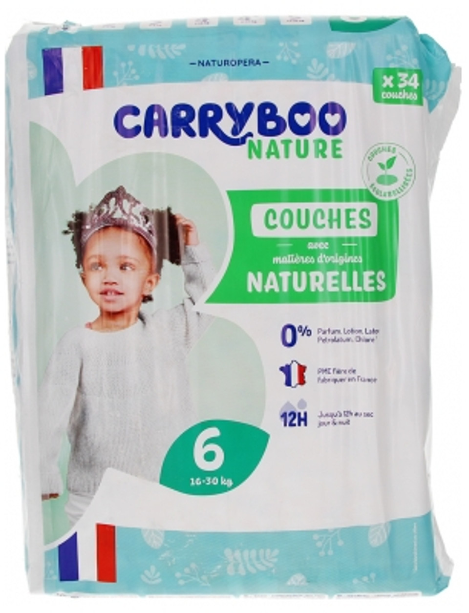 Carryboo Nature Couches Naturelles 34 Couches Size 6 (16-30 Kg)