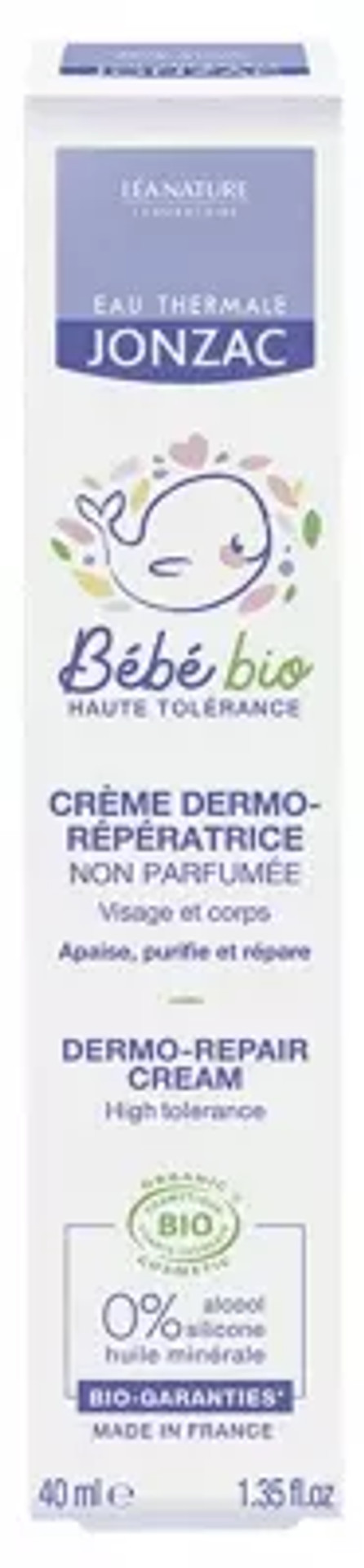 Eau De Jonzac Bã©Bã© Bio Dermo-Repair Cream Fragrance Free Organic 40Ml