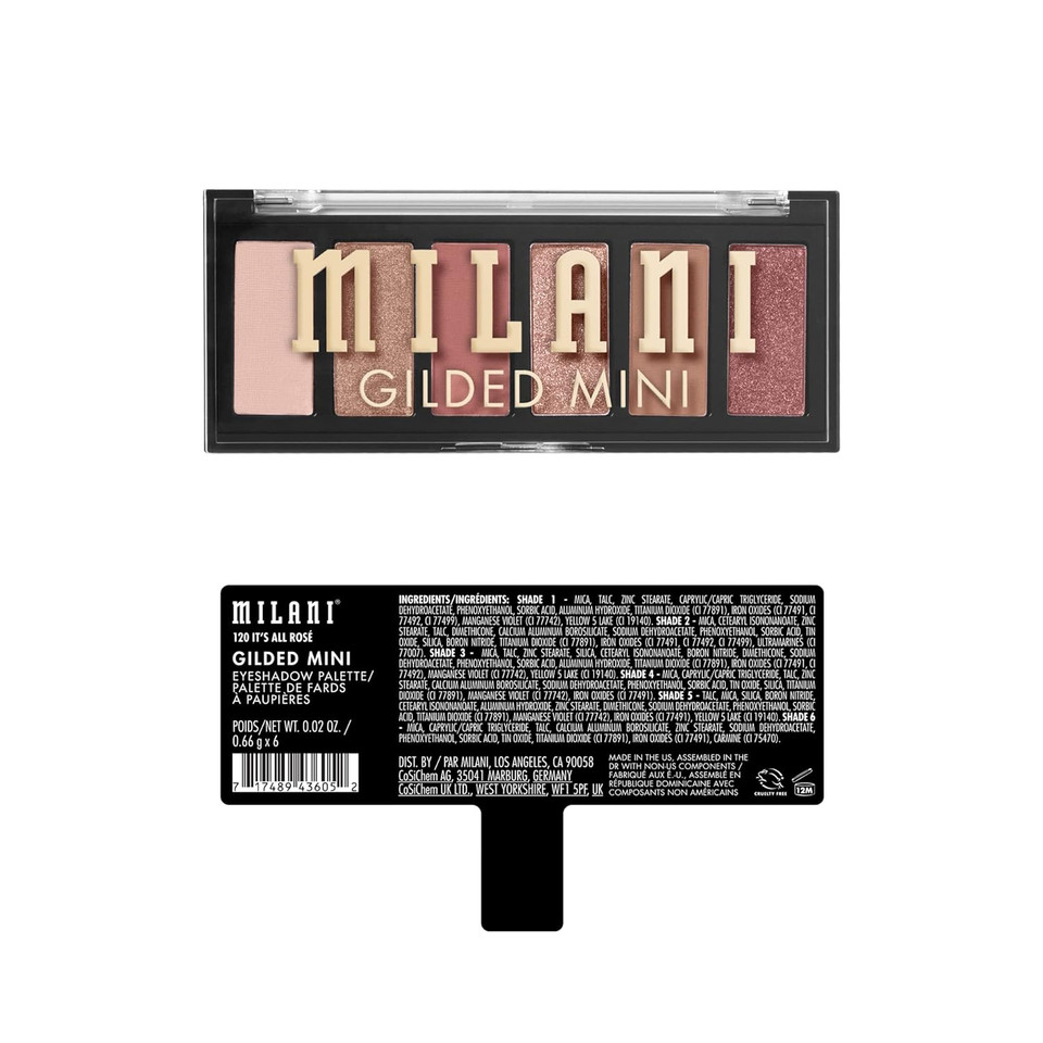 Milani Gilded Mini Eyeshadow Palette With 6 Matte & Shimmer Hues - It'S All Rosã£Â©It'S All Rosã£Â©
