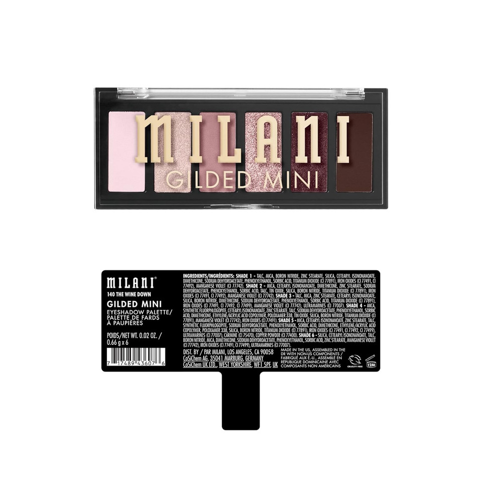 Milani Gilded Mini Eyeshadow Palette With 6 Matte & Shimmer Hues - The Wine Downthe Wine Down