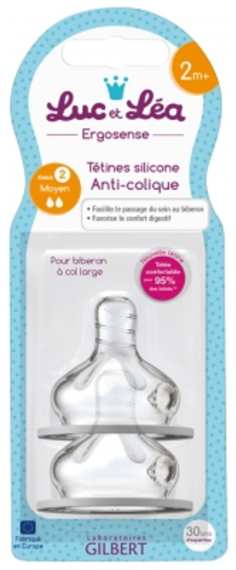 Luc Et Lã©A Ergosense Anti-Colic Silicon Teats 2 Months +