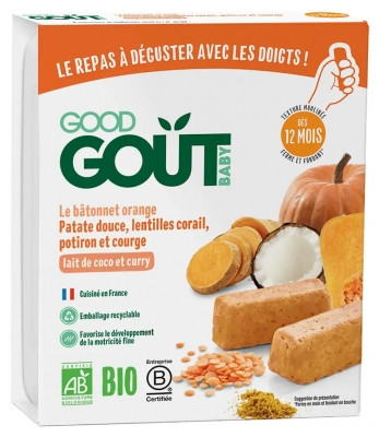 Good Goã»T The Orange Stick Sweet Potatoe Lentils Coral Pumpkin From 12 Months Organic 6 Sticks