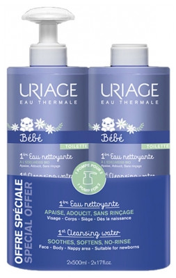 Uriage Baby 1ÈRe Eau Nettoyante Set Of 2 X 500 Ml