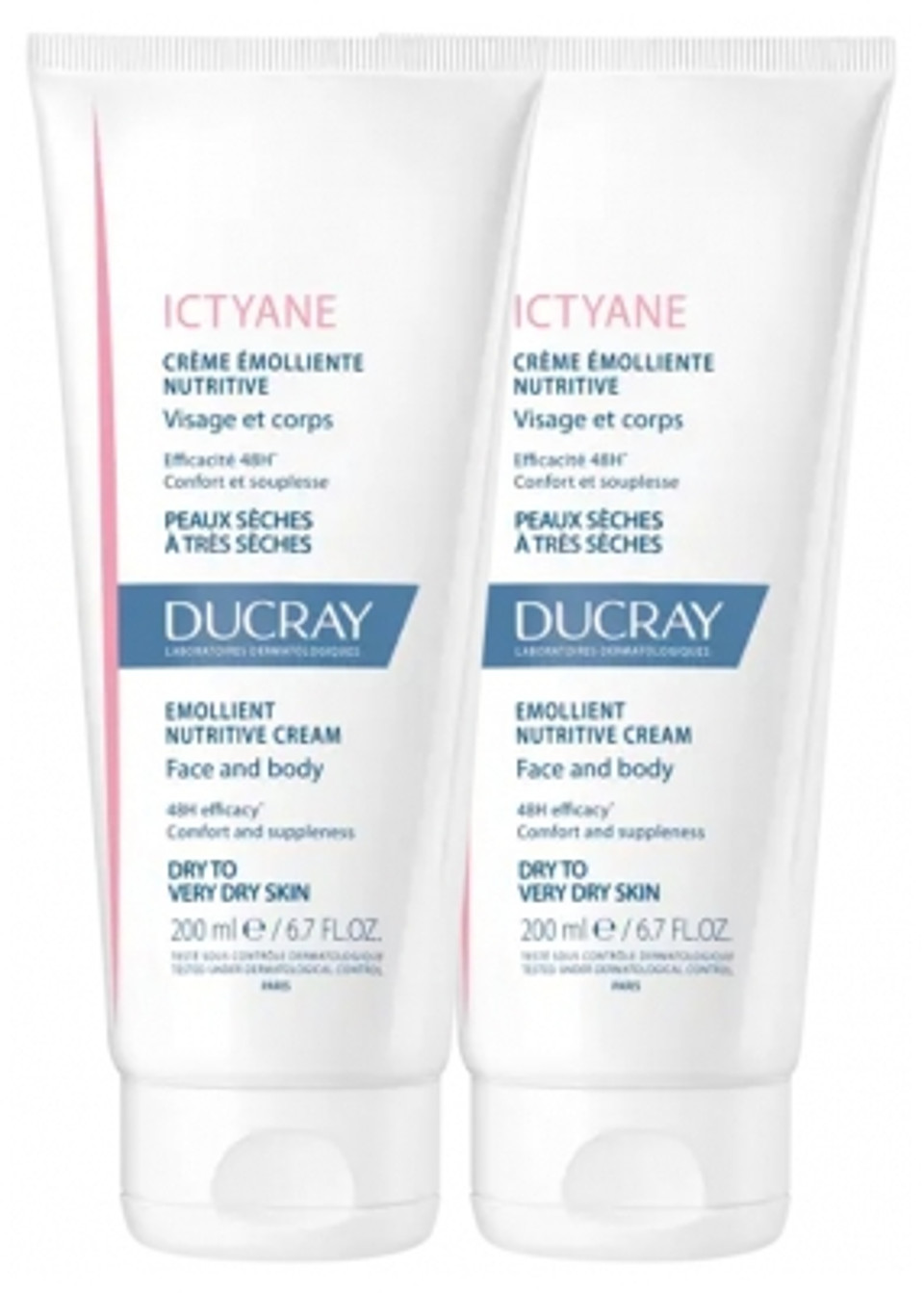 Ducray Ictyane Emollient Nutritive Cream Face And Body 2 X 200Ml