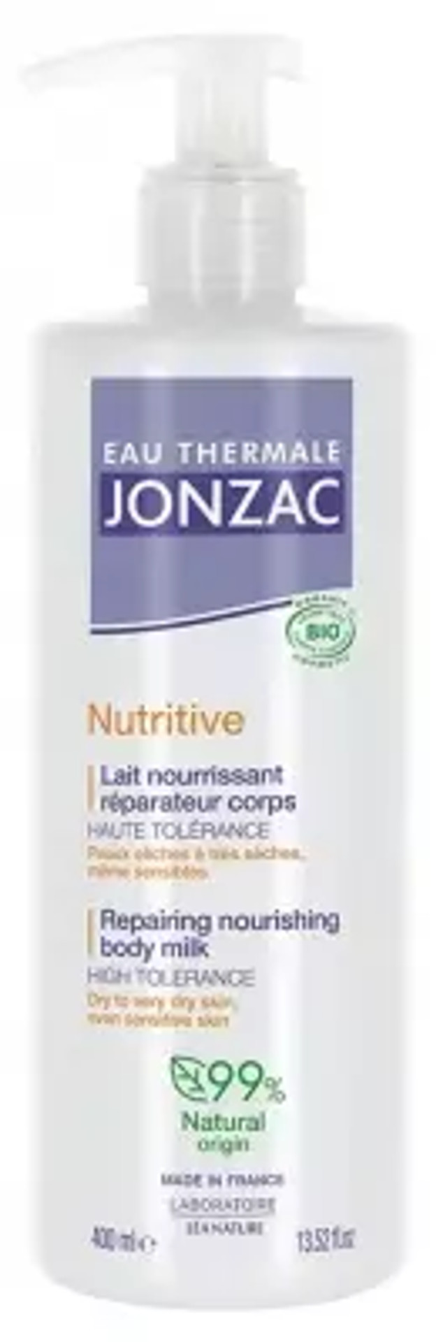 Eau De Jonzac Nutritive Repair Nourishing Body Milk Organic 400Ml