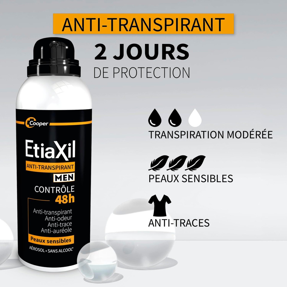 Etiaxil Deodorant Men Anti-Perspirant 48H Control Aerosol 2 x 150ml
