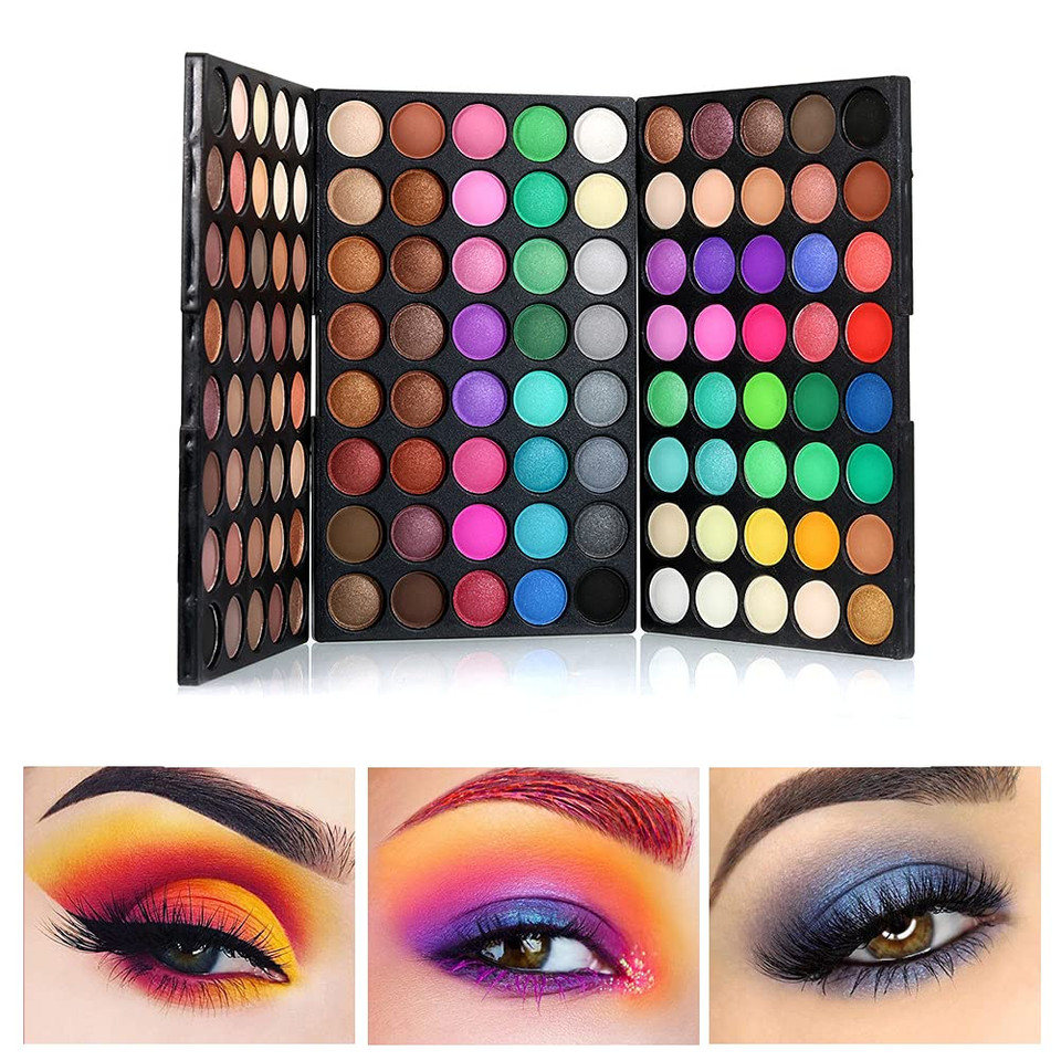 Veronni 120 Vivid Colors Mini Eyeshadow Palette Matte And Shimmer - Professional 3 Layers Bright And Warm Colorful Eye Shadow Palette Makeup Set (120 Colors)120 Colors
