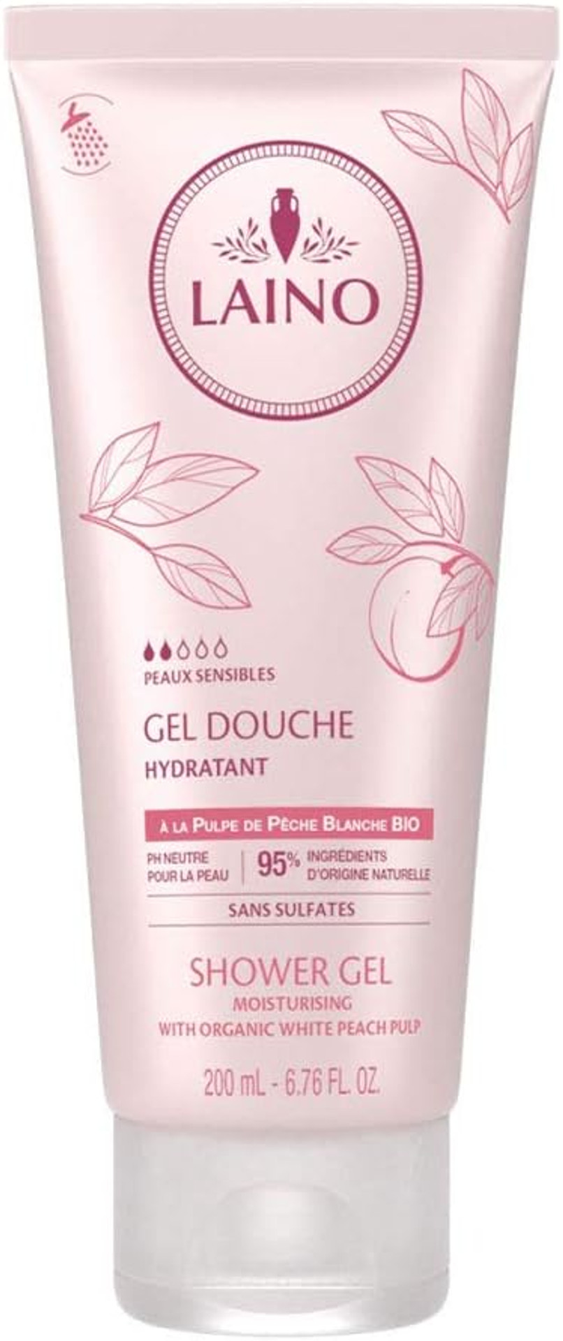 Laino Gentle Summer Moisturising Shower Gel with White Peach Pulp 200ml