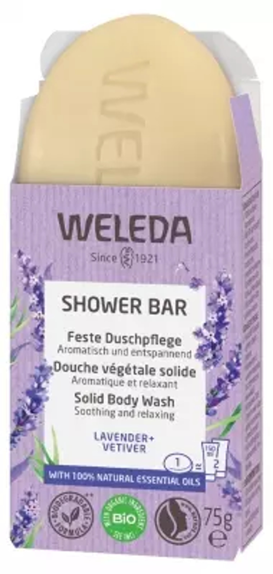 Weleda Solid Body Wash Lavender Vetiver 75G