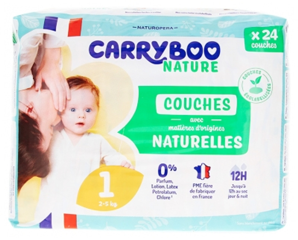 Carryboo Nature Couche Naturelles 24 Couche Taille 1 (2-5 Kg)