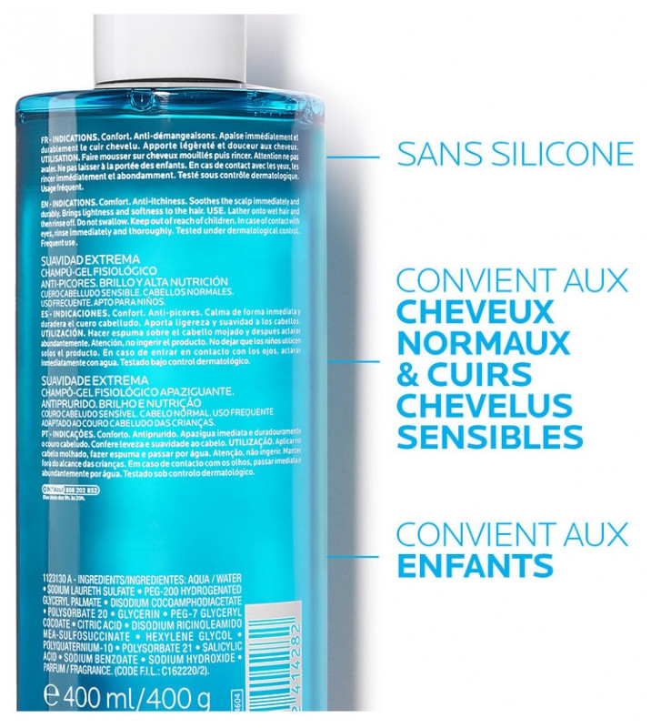 La Roche-Posay Kerium Doux Extreme Physiological Shampoo-Gel 400Ml