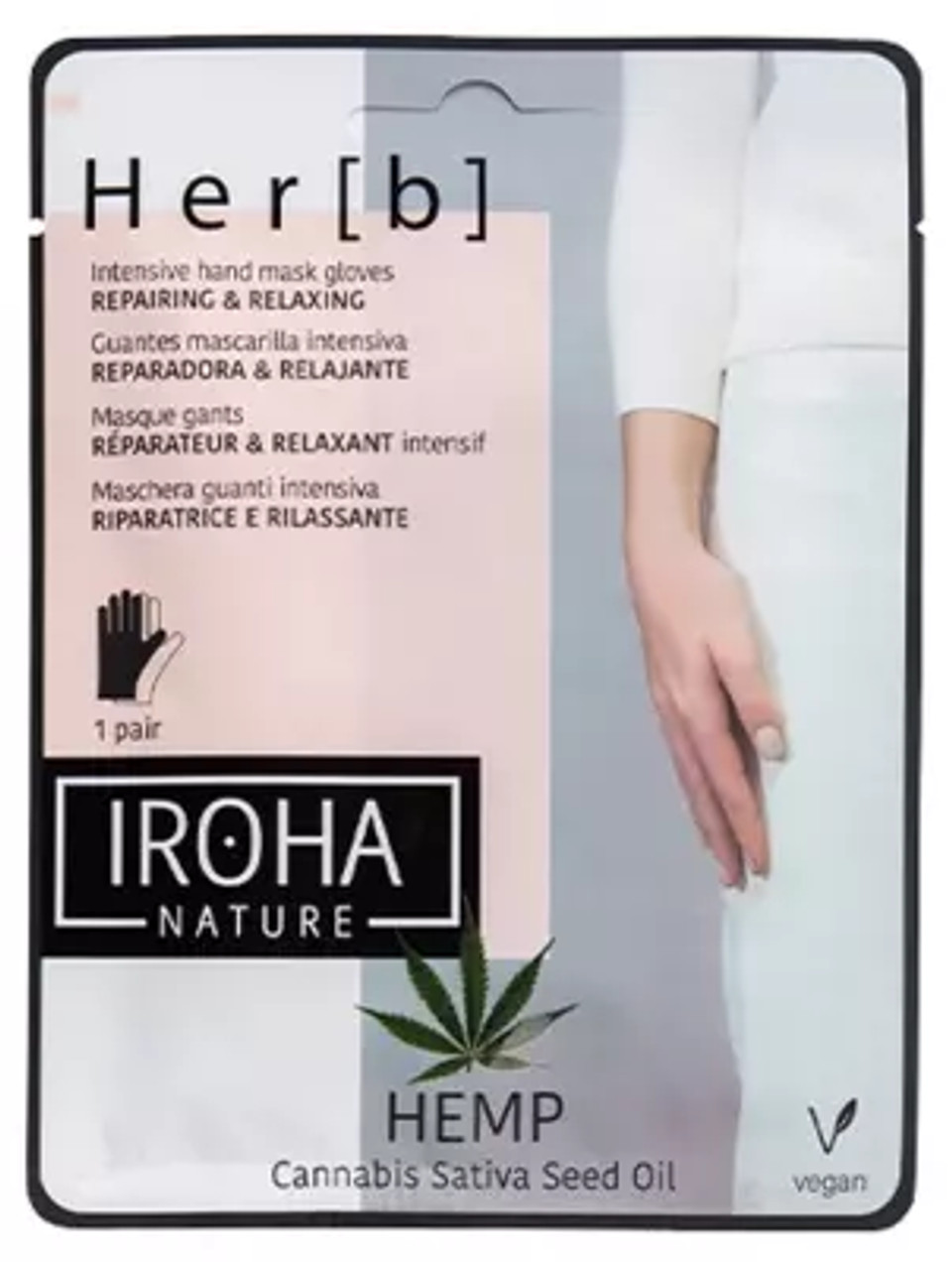 Iroha Nature Her[B] Repairing & Relaxing Intensive Hand Mask Gloves 2 X 8G