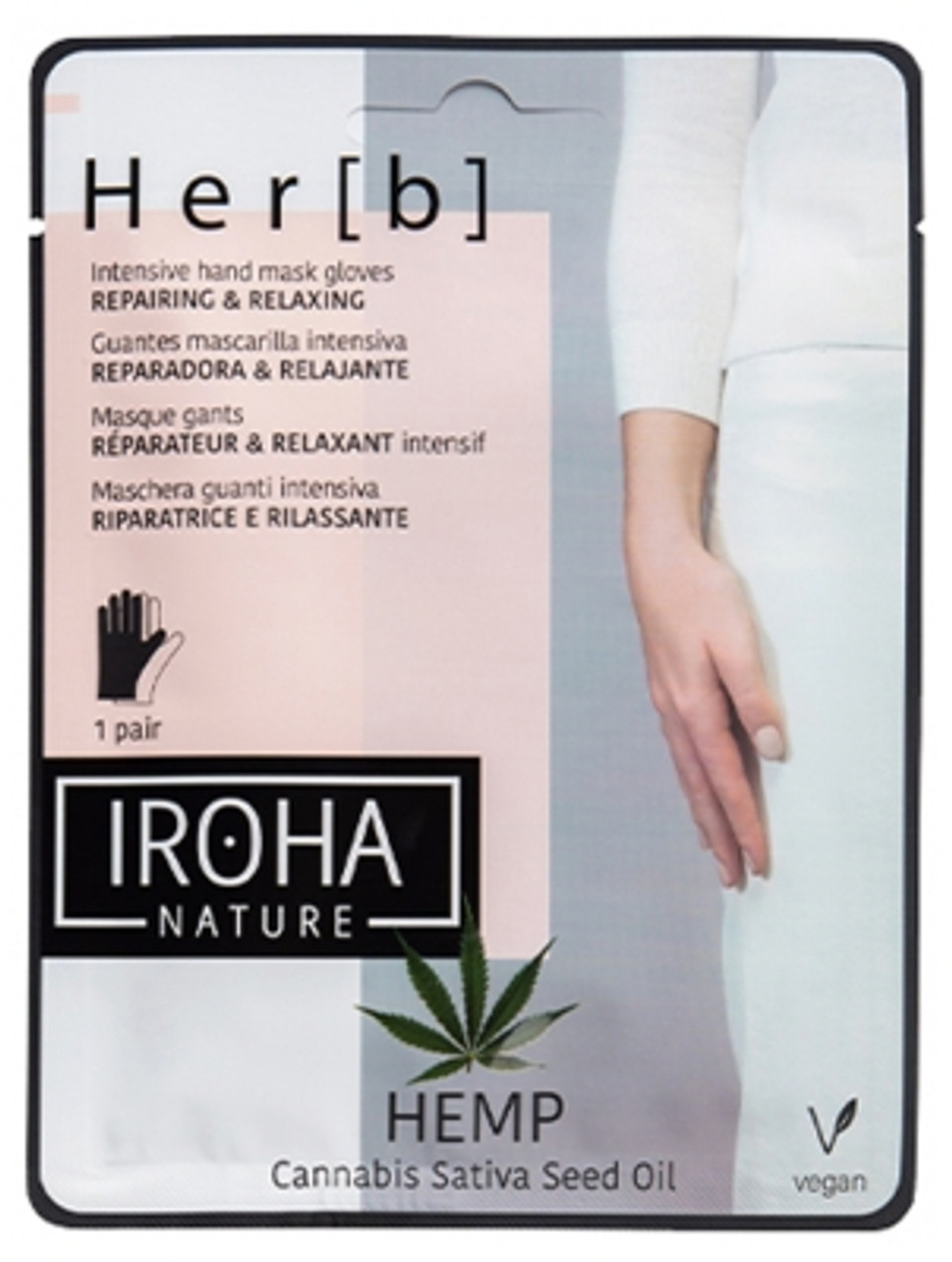 Iroha Nature Her[B] Repairing & Relaxing Intensive Hand Mask Gloves 2 X 8G