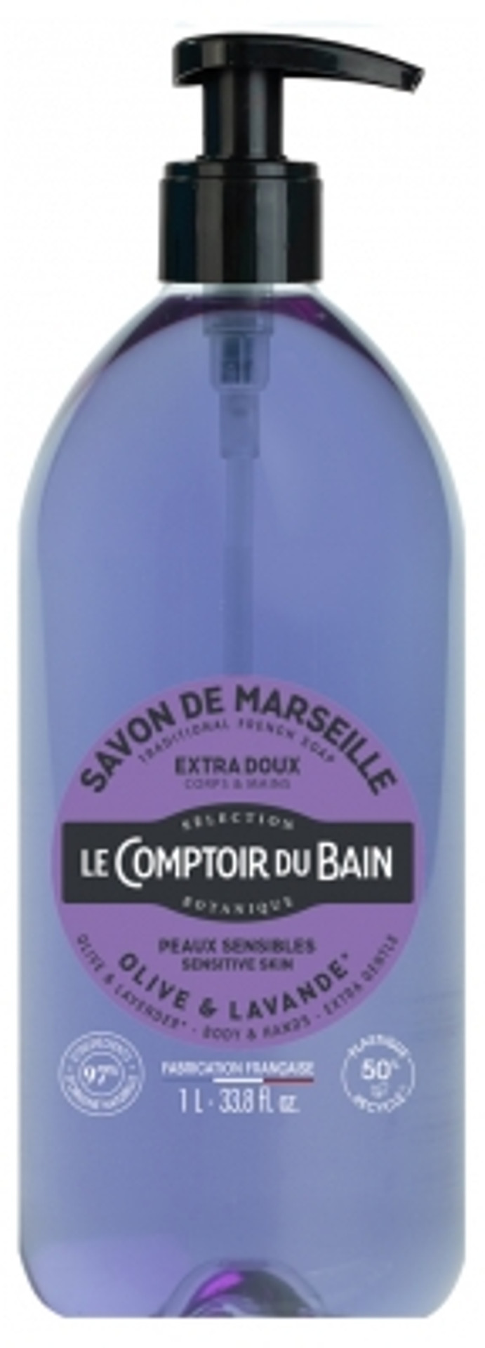 Le Comptoir Du Bain Olive-Lavender Marseille Traditional Soap 1L