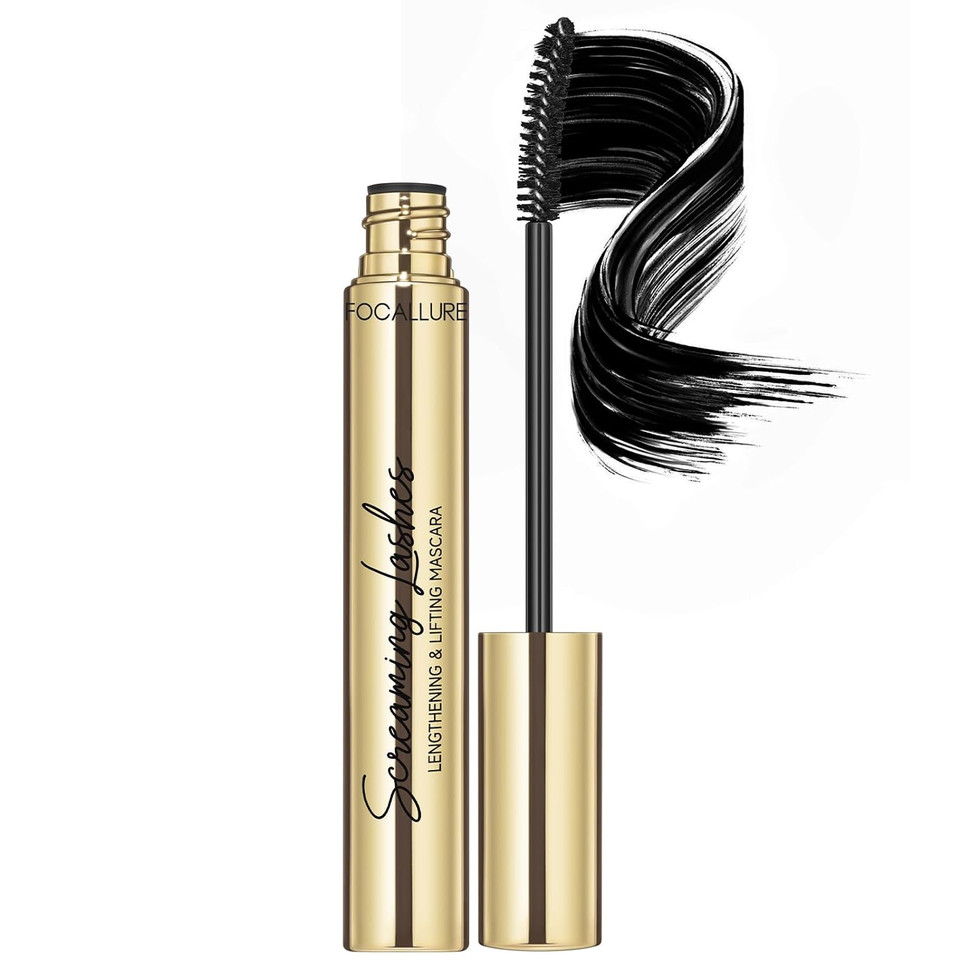 FOCALLURE Waterproof Mascara,Lengthening,Lifting Fiber Lash Mascara,Fine Fibers to Lengthen Lashes,Smudge Proof,Long Lasting Eye Makeup,Volume and Length Effect and Natural Lash Look,BlackBlack