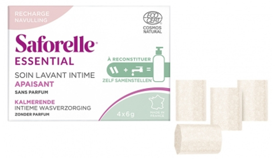 Saforelle Soin Lavant Intime Apaisant Kit À Reconstituer Recharge 4 Sticks