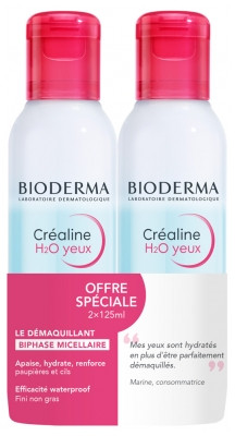 Bioderma Crã©Aline H2O Sensitive Eyes And Lips Biphase Micellar 2 X 125Ml
