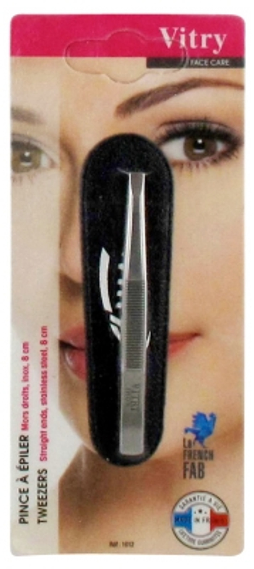 Vitry Face Care Tweezers Straight Ends Stainless Steel 8Cm