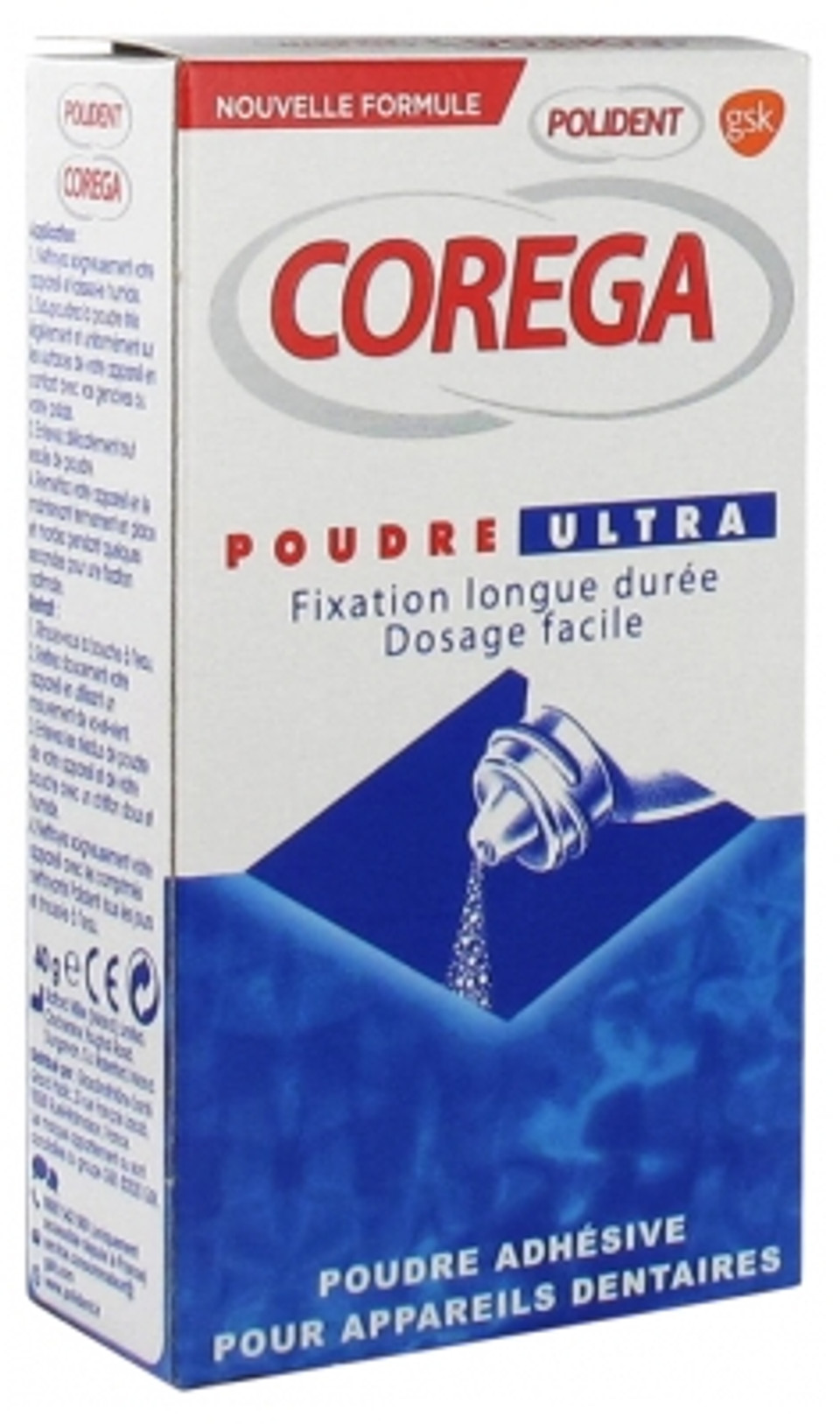 Polident Corega Ultra Adhesive Powder For Dentures 40G