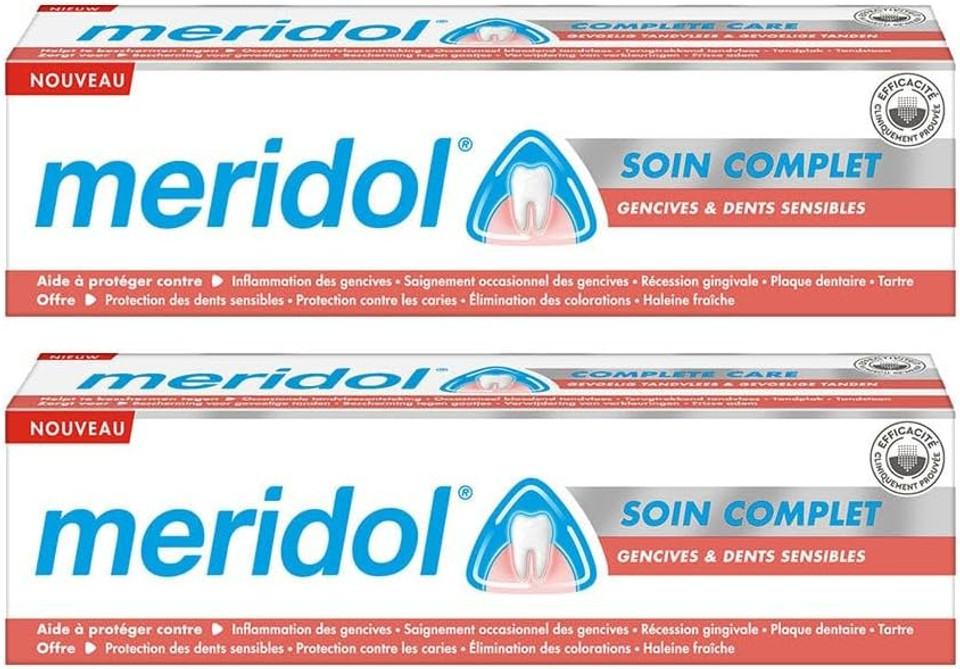 Meridol Toothpaste Complete Care Gums & Sensitive Teeth Lot of 2 x 75ml