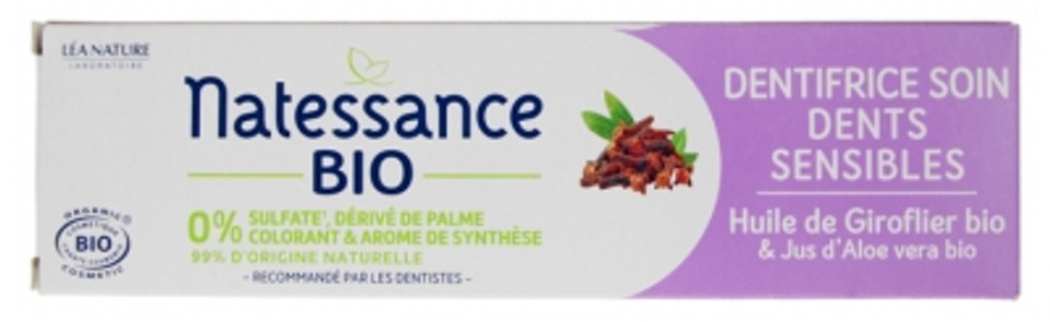 Natessance Toothpaste Care Sensitive Teeth Oil Clove Organic 75Ml