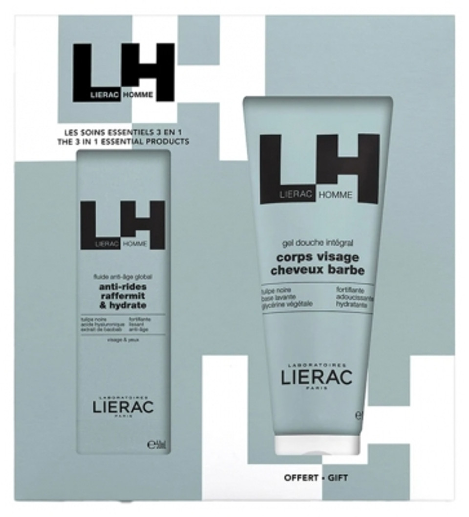 Lierac Homme Fluide Anti-ÃGe Global 50 Ml + Gel Douche Intã©Gral 200 Ml Offert