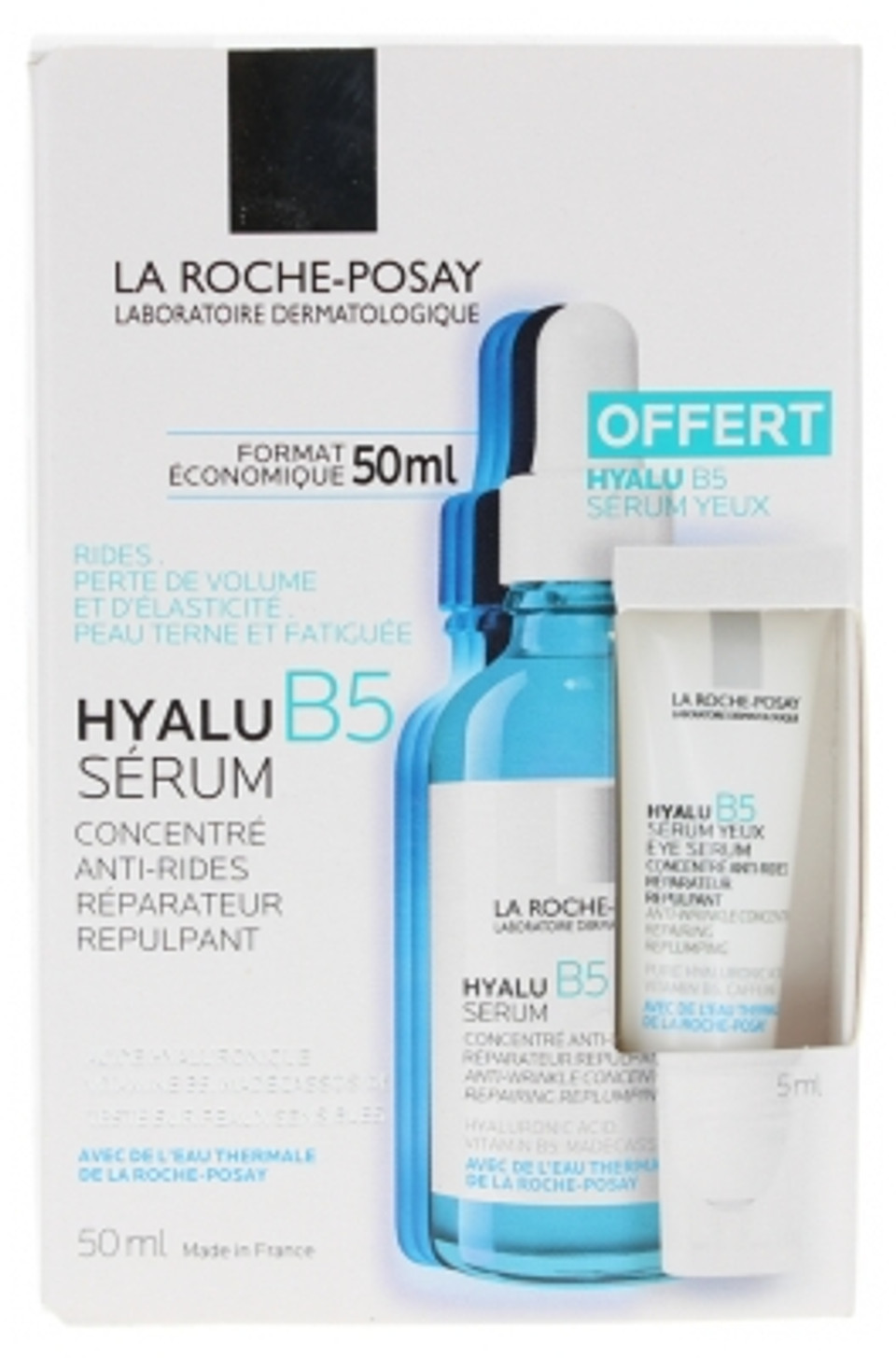 La Roche-Posay Hyalu B5 Serum Anti-Wrinkle Concentrate Repairing Replumping 50Ml + Eye Serum 5Ml Free