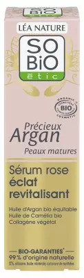 Lã©A Nature So Bio ÃTic Prã©Cieux Argan Sã©Rum Rose ÃClat Revitalisant Bio 30 Ml