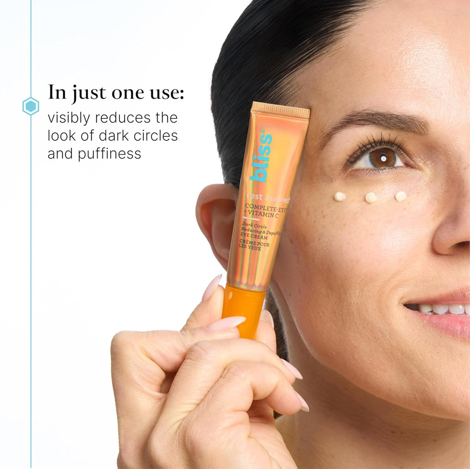 Bliss Rest Assured  Eye Cream With Vitamin C & Caffeine - 0.5 Fl Oz - Dark Circle Reducing & Depuffing Eye Cream - Clean - Vegan & Cruelty-Free