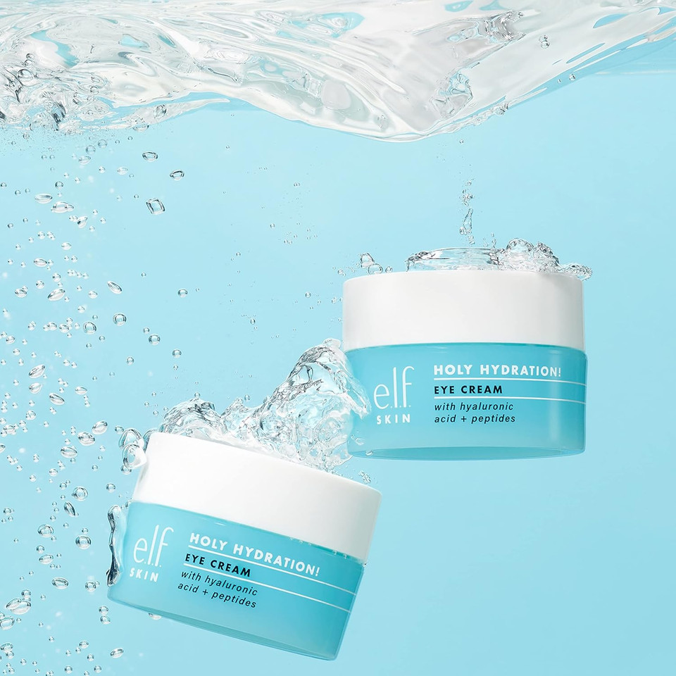 E.L.F. Skin Holy Hydration! Eye Cream, Rich Hydrating Eye Cream For Minimizing Dark Circles, Infused With Hyaluronic Acid, Vegan & Cruelty-Free