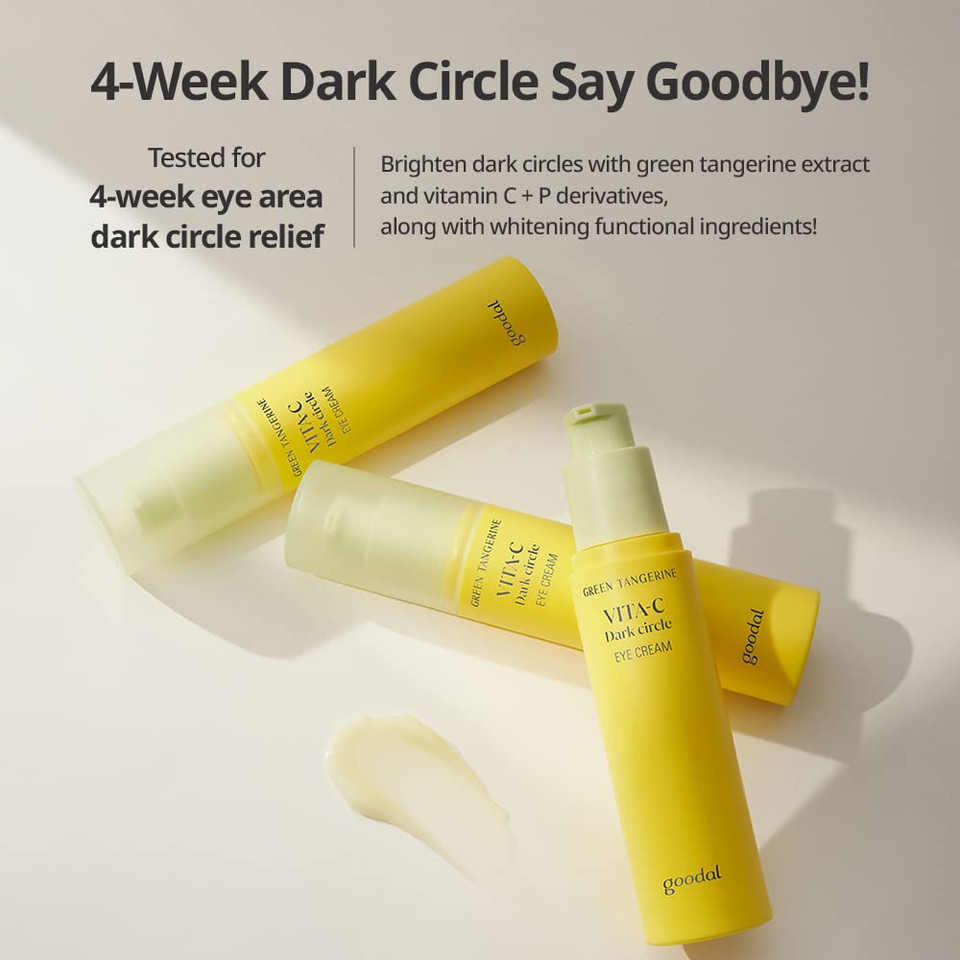 Goodal Green Tangerine Vitamin C Eye Cream - Dark Circle Relief, Elasticity Treatment, Gentle Anti-Aging & Anti-Wrinkle Care (1.01Oz)
