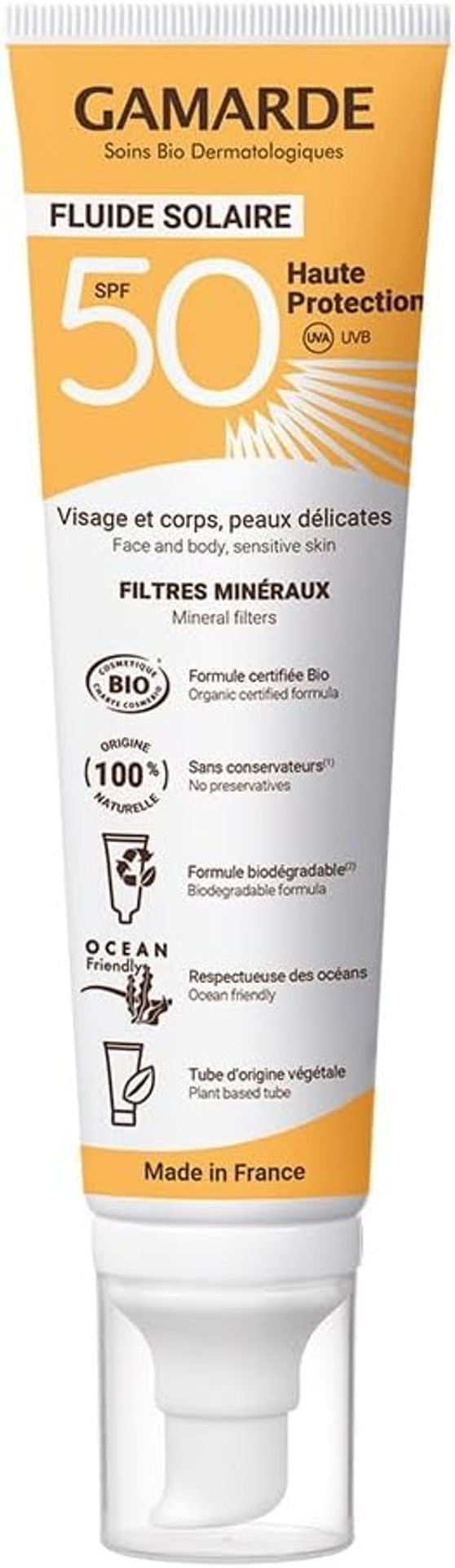 Gamarde Sun Care Fluid High Protection SPF50 Organic 100ml